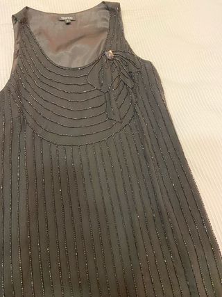 Vestido fiesta mujer negro con pedrería