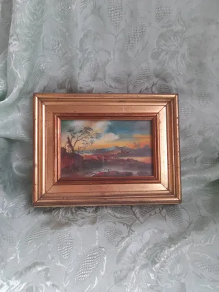 Antico quadro paesaggio