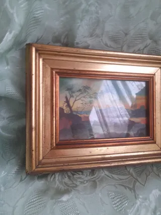 Antico quadro paesaggio