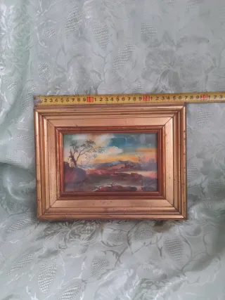 Antico quadro paesaggio