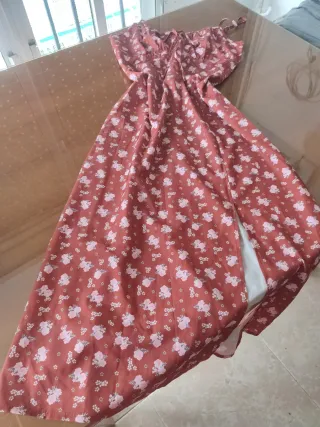 Vestido Shein floral marrón y rosa