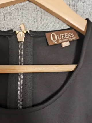 Vestido fiesta negro y dorado