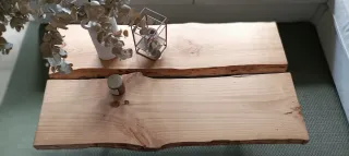 Mesa de centro madera maciza rústica