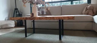 Mesa de centro madera maciza rústica