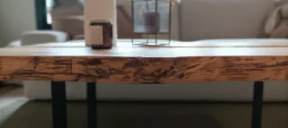 Mesa de centro madera maciza rústica