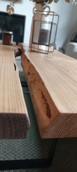 Mesa de centro madera maciza rústica