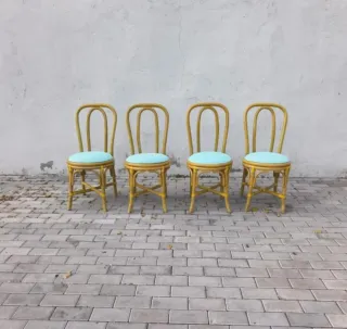 4 Sillas caña Thonet vintage