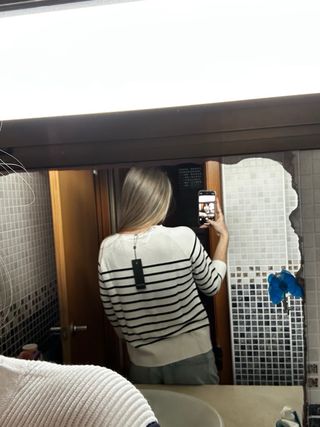 Jersey rayas blanco, negro y rosa