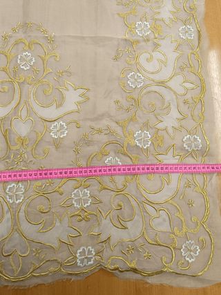 Manteleta fallera seda oro marfil sin lentejuelas