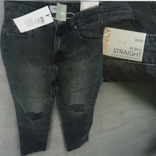 Pantalón Only Robyn Straight Gris Talla 26/32