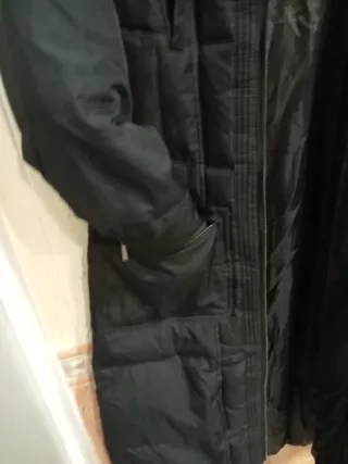 Abrigo plumífero negro largo largo 1