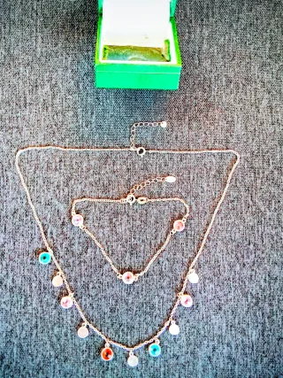 Conjunto Plata Ley Roselin: Gargantilla y Pulsera.