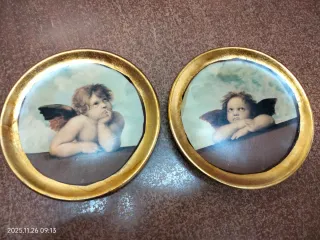 Coppie di piattini decorativi con angeli I puttini