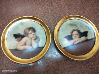 Coppie di piattini decorativi con angeli I puttini