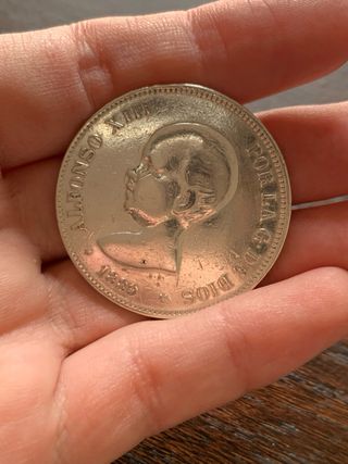Moneda Plata 5 Pesetas Alfonso XIII año 1889