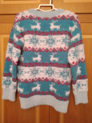 Jersey Navidad Reindeer & Snowflake Talla S