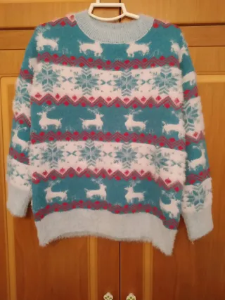 Jersey Navidad Reindeer & Snowflake Talla S