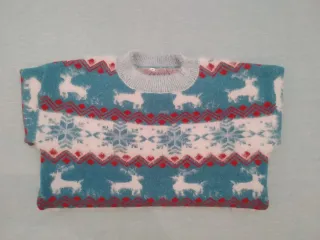 Jersey Navidad Reindeer & Snowflake Talla S