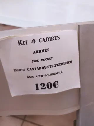 4 sillas plegable diseño italiano