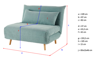 Sofá Cama Nio Verde Agua