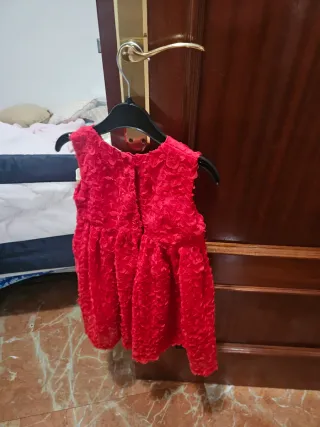 Vestido rojo y chaqueta niña 18-24 meses