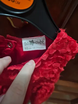 Vestido rojo y chaqueta niña 18-24 meses