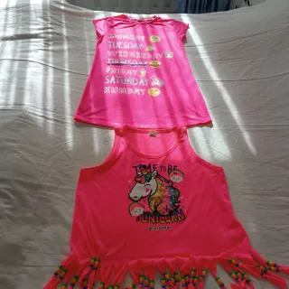 Conjunto Camiseta y Vestido Playa Niña talla 10 11