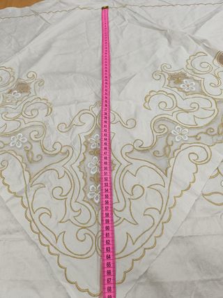 Manteleta fallera seda salvaje RECORTE oro 94cm