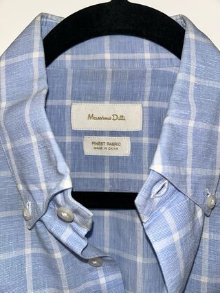 Camisa Massimo Dutti cuadros azul y blanco