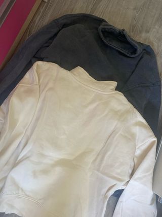 Pack Sudaderas 1/4 cremallera beige y negra