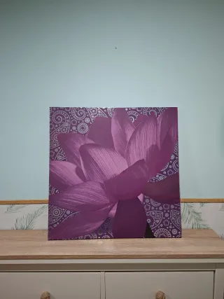 Cuadro Flor Morada y Plateada