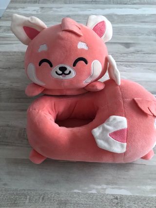 Zapatillas Peluche Panda Rosa Talla Única