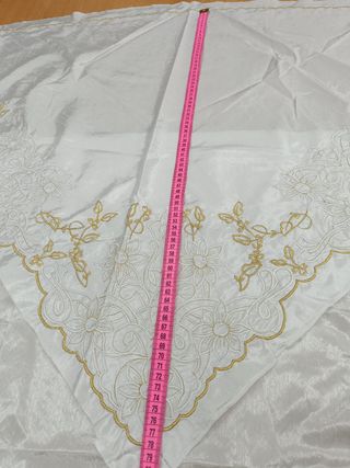 Manteleta fallera RECORTE seda salvaje blanc 105cm