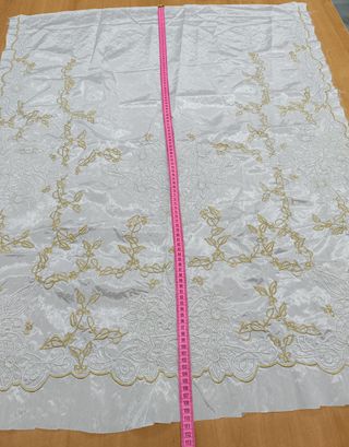 Manteleta fallera RECORTE seda salvaje blanc 105cm