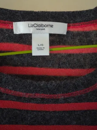 Maglia donna M L Liz Claiborne righe