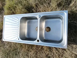 Fregadero Doble Grande Inoxidable