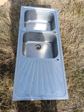 Fregadero Doble Grande Inoxidable