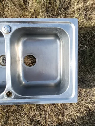 Fregadero Doble Grande Inoxidable