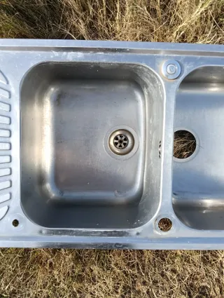 Fregadero Doble Grande Inoxidable