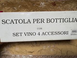 Scatola vino legno con accessori