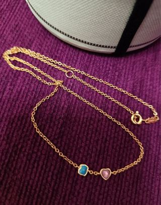 Collar Tous Corazones Rosa y Turquesa