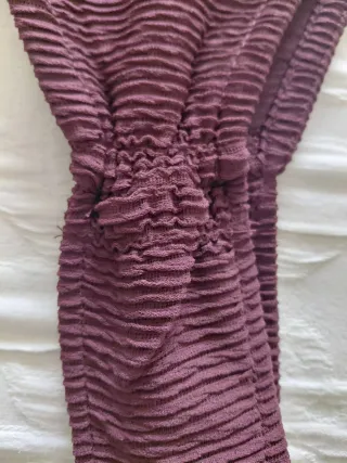 Vestido marrón y azul claro