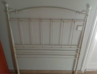 Cabecero forja blanco roto