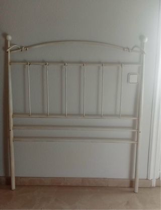 Cabecero forja blanco roto