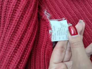 Cardigan Vassalli finta pelliccia rosso M