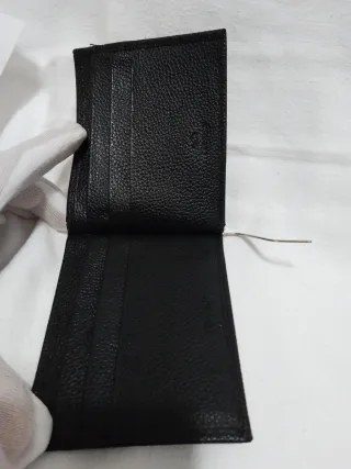 Carpisa Porta Carte Fermasoldi vera pelle Nero