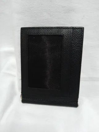 Carpisa Porta Carte Fermasoldi vera pelle Nero