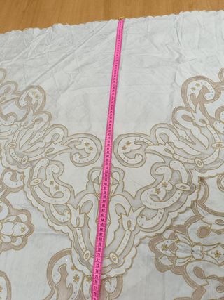 Manteleta fallera seda salv. beig oro y lent. 92cm