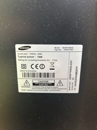 TV Samsung UE55F7000SL con HDMI MI BOX, PIE TV, et