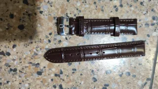 Correas Omega Piel Vacuno Marrón/Beige 18mm